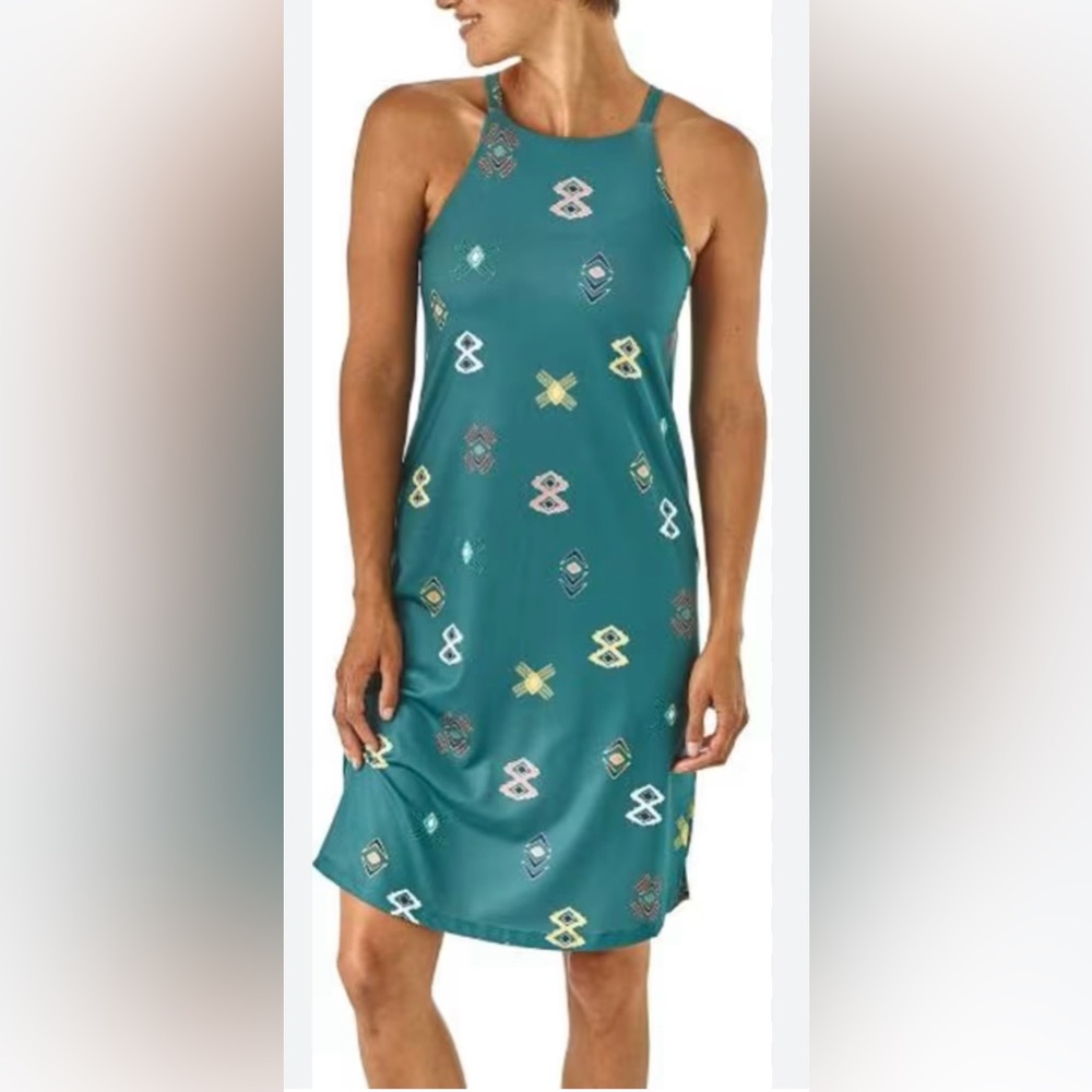 π EUC PATAGONIA Sliding Rock Teal Dress | Womenβs Small - Picture 1 of 9
